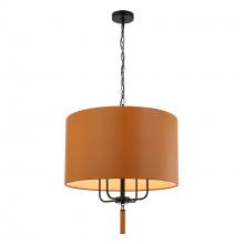 Varaluz 368P04BLC - Secret Agent 4-Lt Pendant - Black/Camel Leather