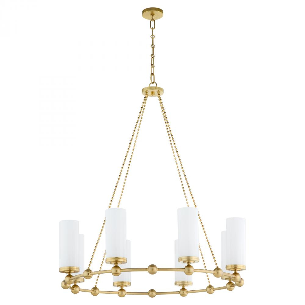 Lee BLVD 2.08 Light Chandelier, Aged Brass