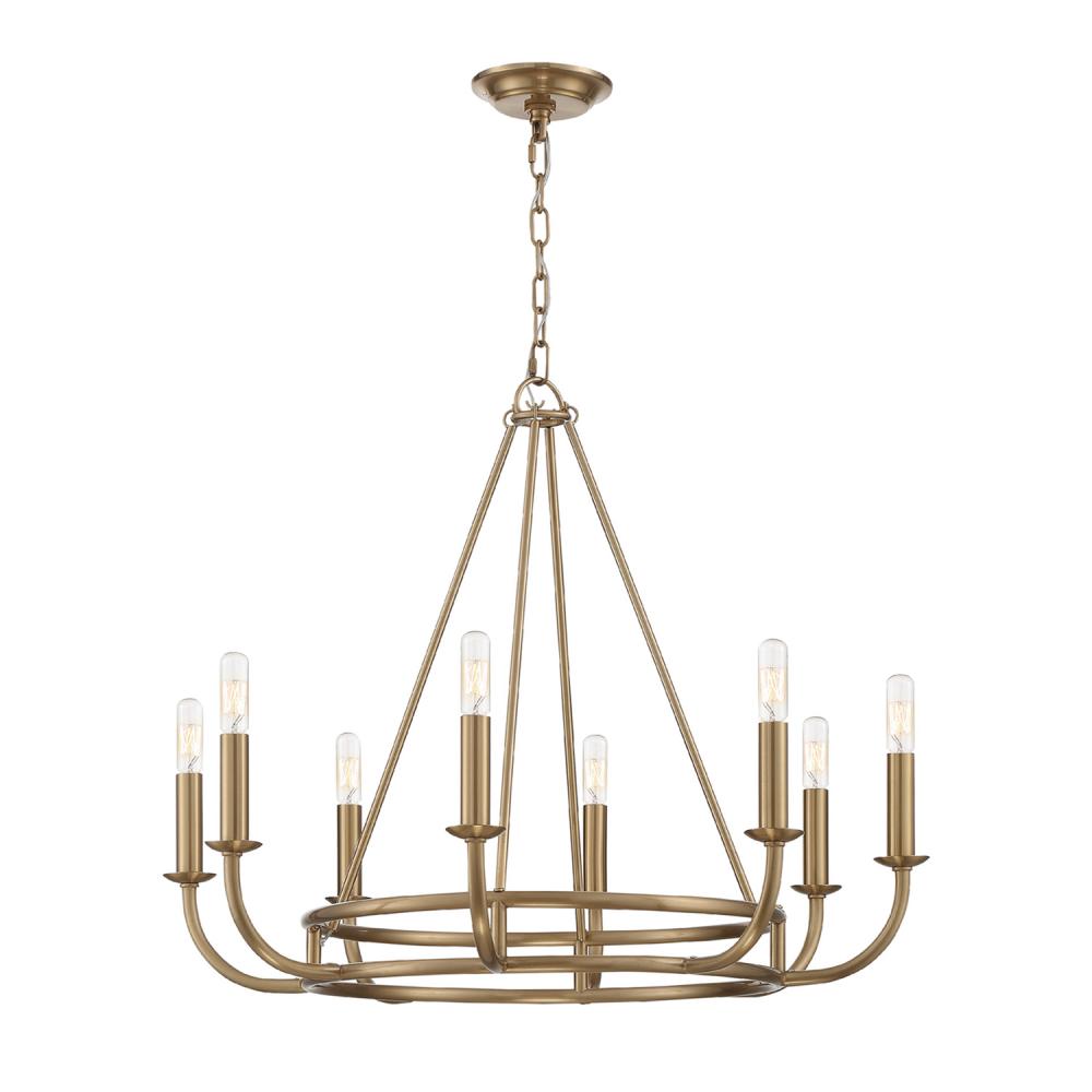 Bailey 8 Light Aged Brass Chandelier