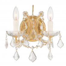 Crystorama 4472-GD-CL-SAQ - Maria Theresa 2 Light Spectra Crystal Gold Sconce