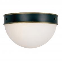 Crystorama CAP-8503-MK-TG - Brian Patrick Flynn for Crystorama Capsule 2 Light Matte Black + Textured Gold Outdoor Flush Mount