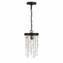 Crystorama WIN-610-BF-CL-MWP - Winham 1 Light Black Forged Mini Pendant