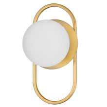 Dainolite BUR-121W-AGB-WH - 1 Light Aged Brass Wall Sconce w/ Opal Glass