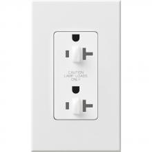 Lutron Electronics NTR-20-DDTR-WH - NOVAT 20 A TMPR RESIST DUAL DIM RECPT WH