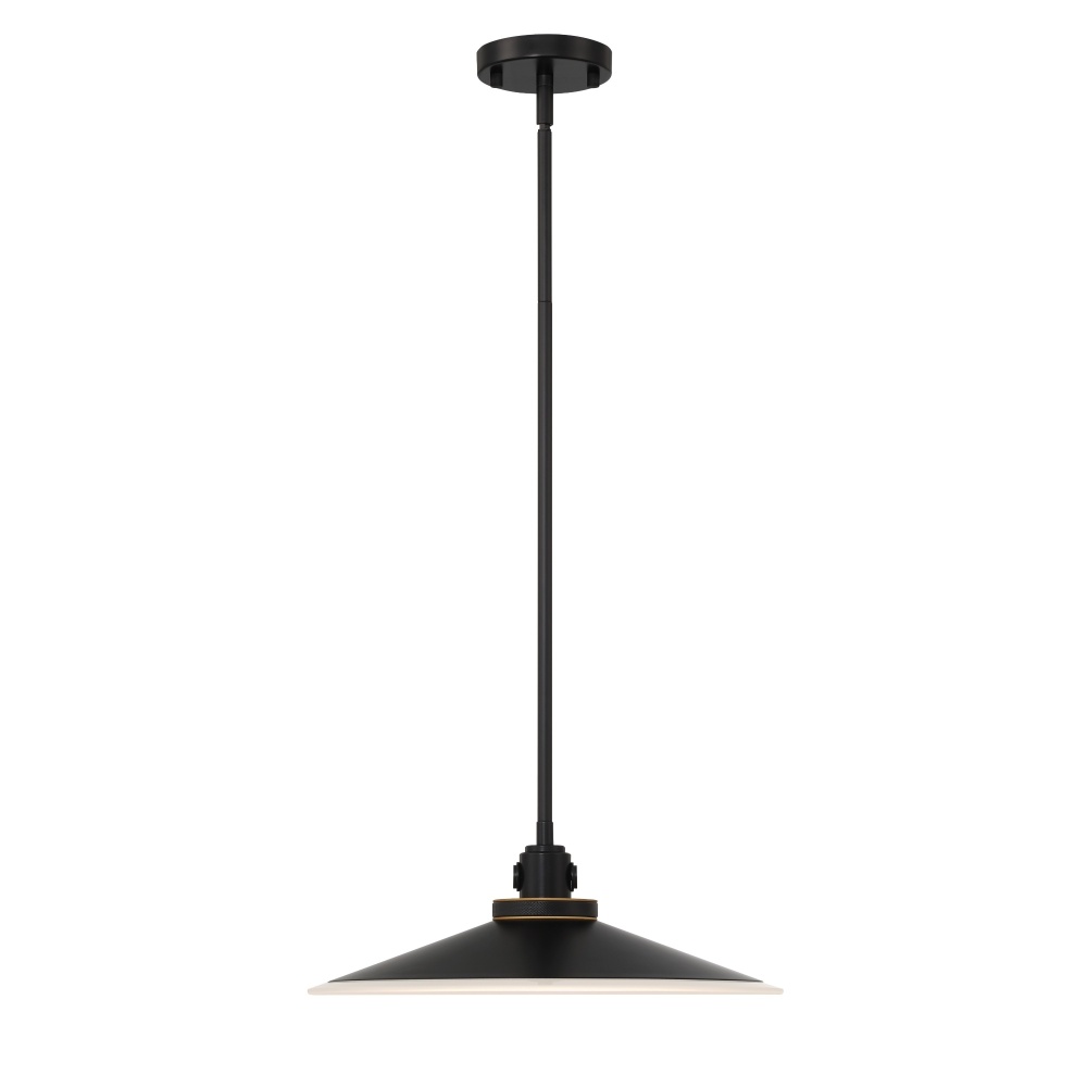 Deckard 16" LED Pendant In Gold and Black