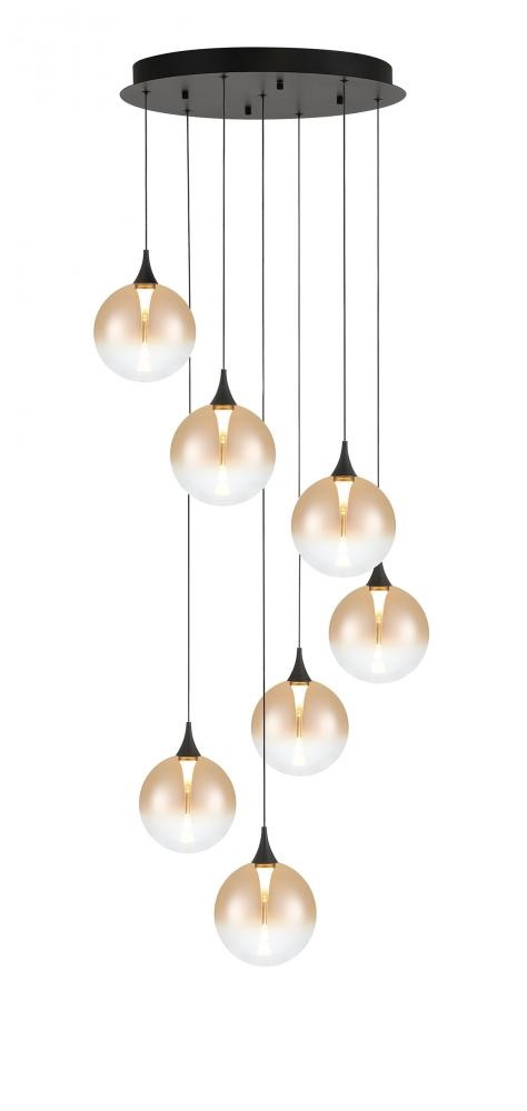 Iissa-Chandelier-7Lt-21In-BK-AM