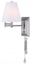 Canarm IWF151D - Wall, IWF1D BPT -G-, 1 Lt Swing Arm Fixture, Fabric Shade, 60W Type C