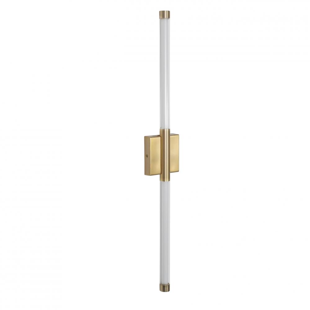 Saskia - LED 2 Light 31 1/2 Wall Sconce in Soft Gold with Clear glass and Opal Acrylic