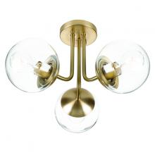 Russell Lighting 388-015/SG/CL - Eclipse Semi Flush Mount Soft Gold