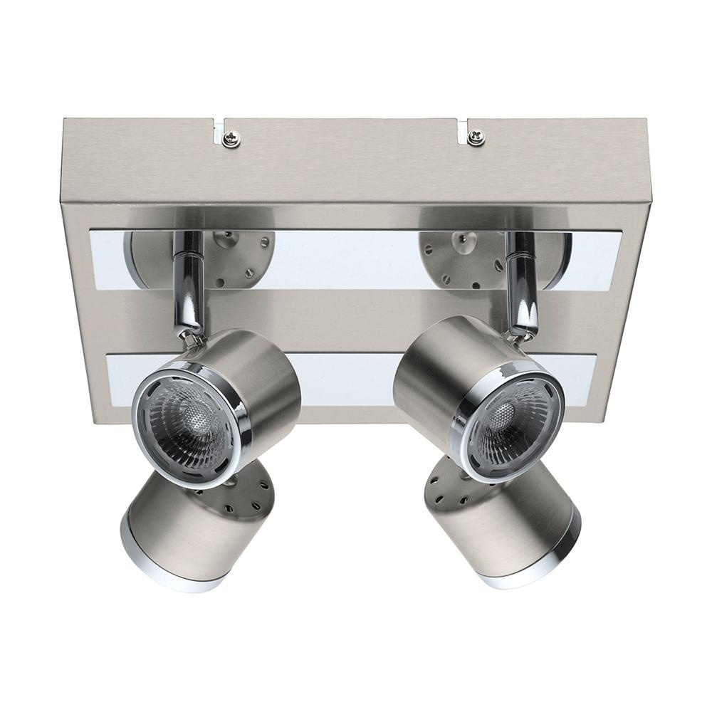4 LT Integrated LED Square Ceiling Track Light w/ Matte Nickel & Chrome Finish