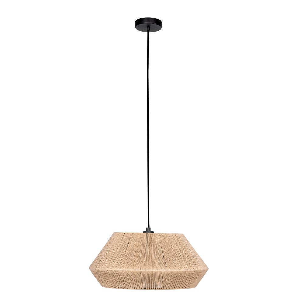 1 LT Dual - Pendant or Ceiling Black Finish w/ Textile Thread Shade