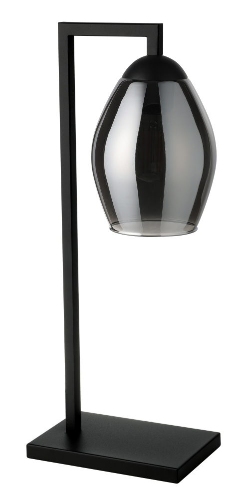 1 LT Table Lamp w/ Black Finish & Chrome Smoked Glass Shade