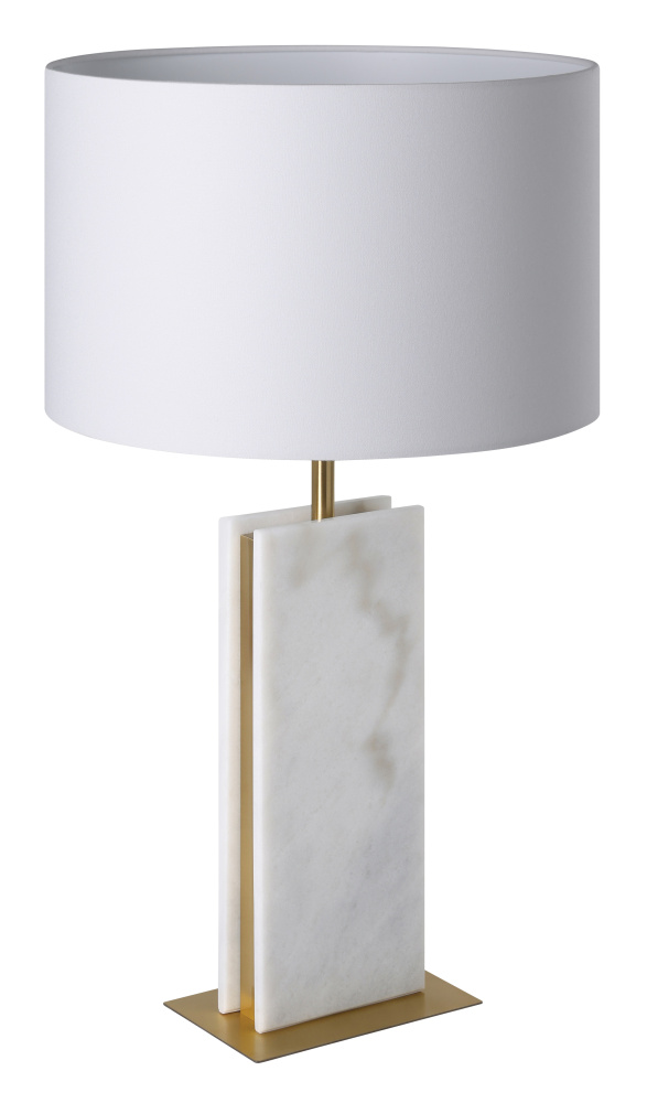 1 LT Table Lamp w/ Stone Marble Base and White Shade