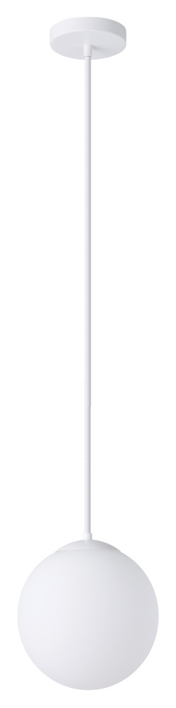 1 LT Pendant w/ White Finish & White Glass Shade