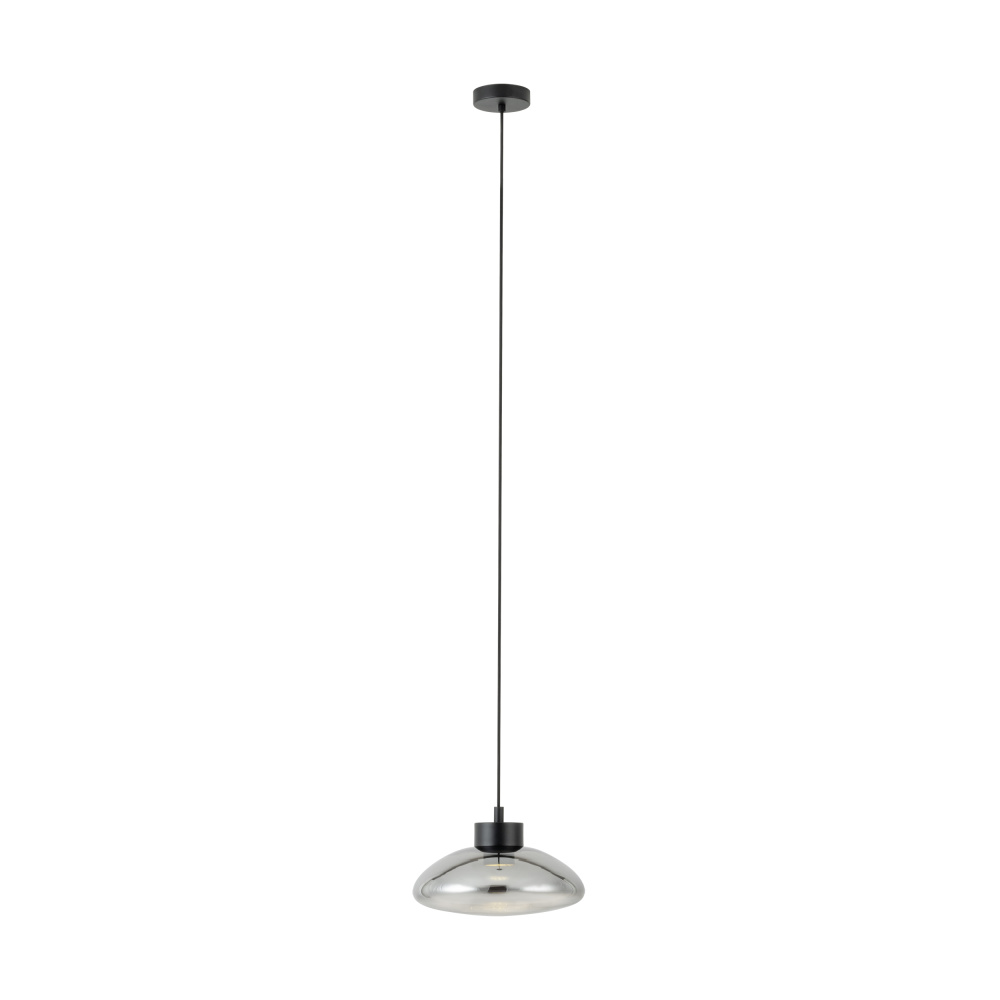 1 LT LED Pendant w/ Black Finish & Chrome Smoked Glass Shade