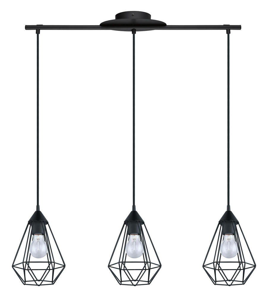 3 LT Open Frame Geometric Pendant w/ a Matte Black Finish