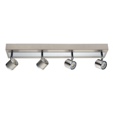 Eglo Canada 201735A - 4 LT Integrated LED Track Light w/ Matte Nickel & Chrome Finish & Adjustable Lamp Heads