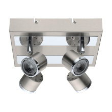 Eglo Canada 201736A - 4 LT Integrated LED Square Ceiling Track Light w/ Matte Nickel & Chrome Finish