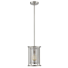 Eglo Canada 203544A - 1 LT Mini Pendant w/ Matte Nickel Finish & Metal Cage Shade