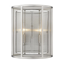 Eglo Canada 203545A - 2 LT Wall Light w/ Matte Nickel Finish & Metal Cage Shade