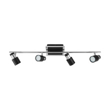 Eglo Canada 204196A - 4 LT Fixed Track Light w/Black Finish & Black w/ Chrome Adjustable Lamp Heads