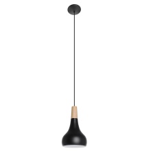 Eglo Canada 205154A - 1 LT Pendant w/ Black Finish & Black & White Metal Shade
