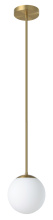 Eglo Canada 206429A - 1 LT Mini Pendant w/ Brushed Brass Finish & White Glass Shade