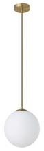 Eglo Canada 206432A - 1 LT Pendant w/ Brushed Brass Finish & White Glass Shade