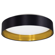 Eglo Canada 31622A - 1 LT Integrated LED Ceiling Light w/ Black & Gold Finish & White Plastic Diffuser