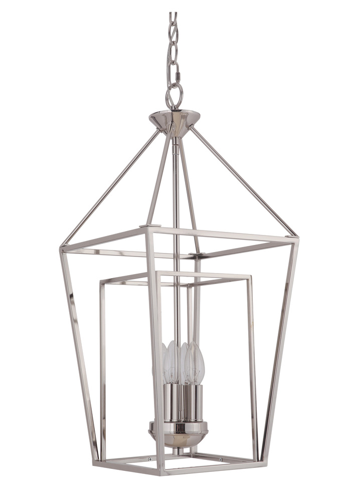 Hudson 4 Light Small Foyer in Polished Nickel