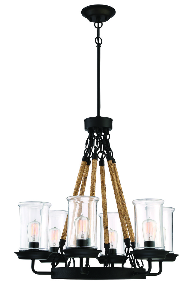 Homestead 6 Light Outdoor Chandelier in Espresso