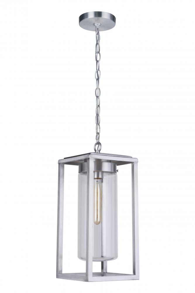 Neo 1 Light Outdoor Pendant in Satin Aluminum