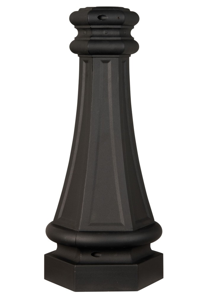 22.5" Fluted Direct Burial Post Wrap in Textured Black