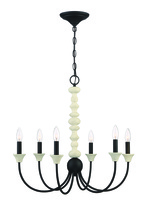 Craftmade 52626-CWESP - Meadow Place 6 Light Chandelier in Cottage White/Espresso