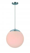 Craftmade 56893-CH-WG - Gaze 1 Light 14" Pendant in Chrome (White Glass)