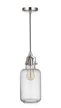 Craftmade P833PLN1-C - State House 1 Light Clear Cylinder Mini Pendant in Polished Nickel