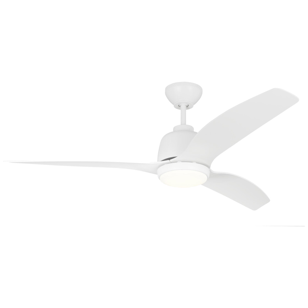Avila 54" Dimmable Integrated LED Indoor/Outdoor Coastal White Ceiling Fan with Light Kit